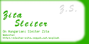 zita sleiter business card